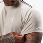 Gym King Taped Jersey Tee - Light Stone