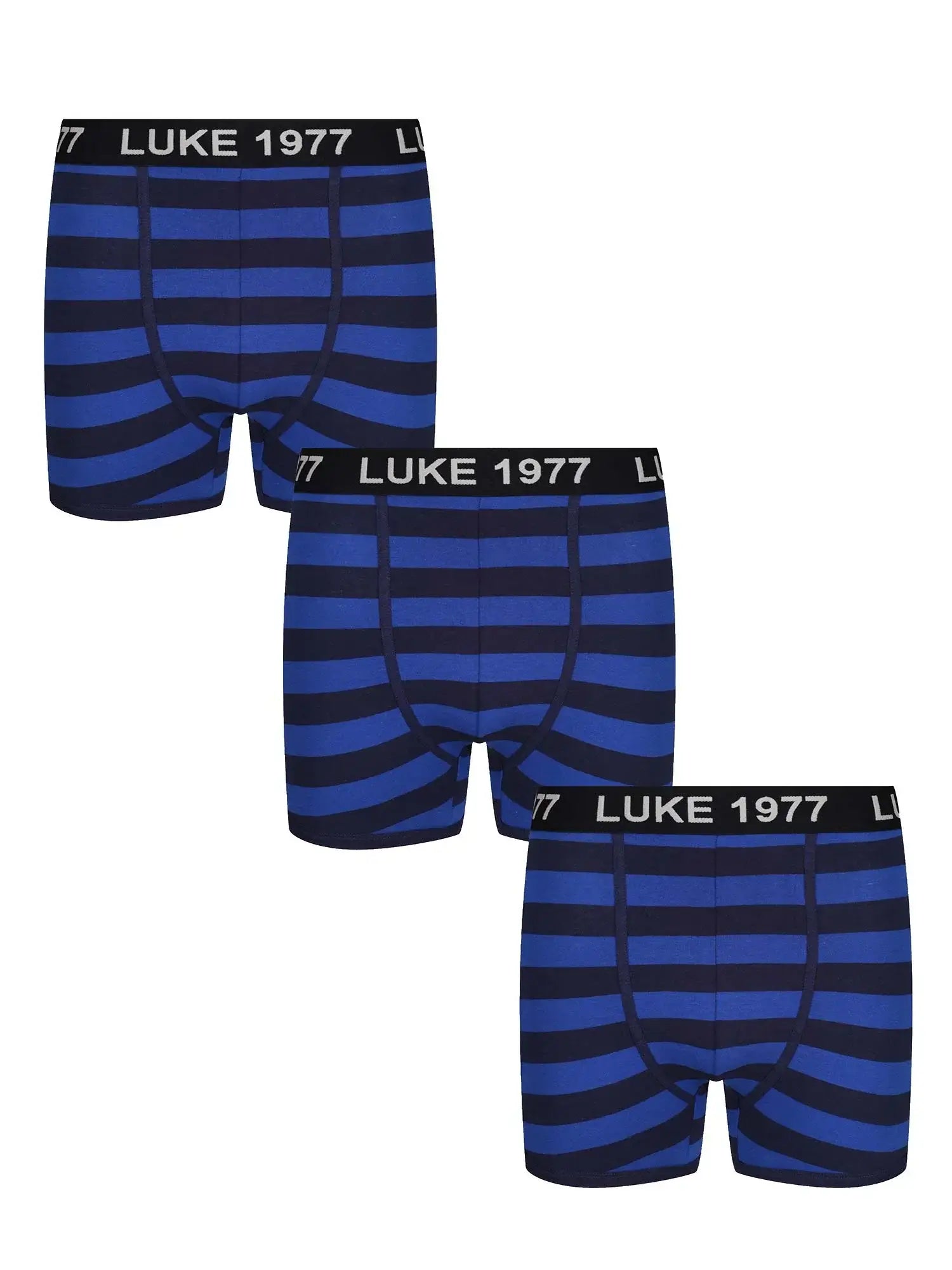 Luke NITER Soft Cotton Trunk Boxers 3 Pack - Navy Stripes