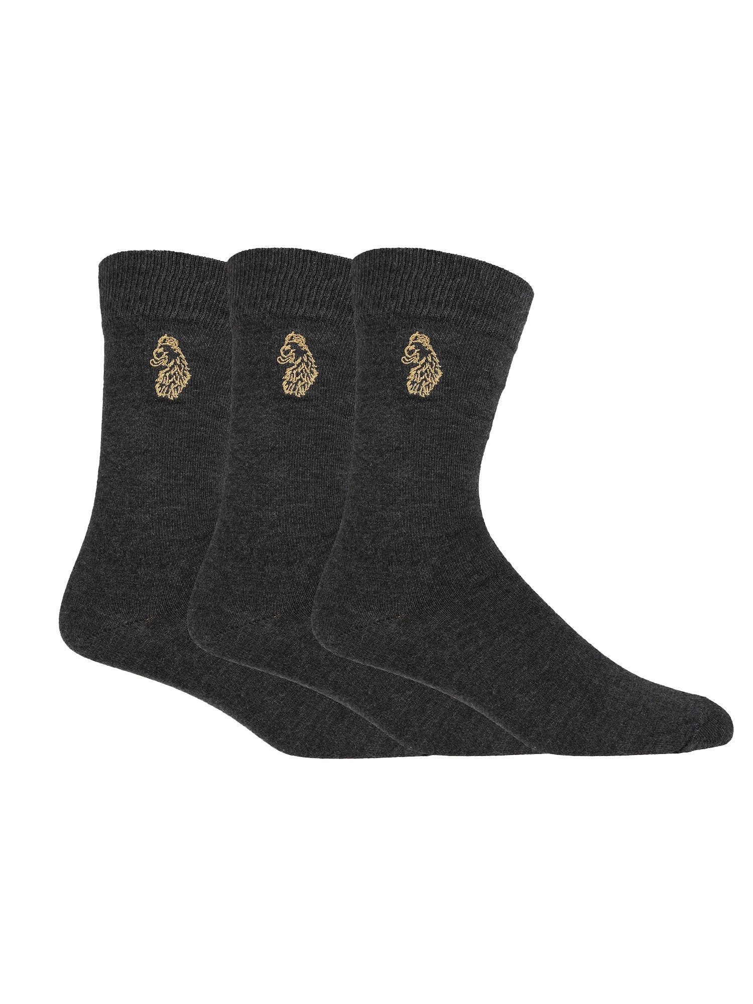 Luke Antiki 3 Pack Socks - Mid Grey ( Size 7-11 )