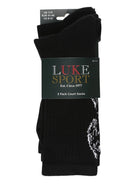 Luke Court Crew 3 Pack Tennis Socks - Black ( Size 7-11 )