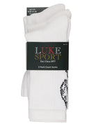 Luke Court Crew 3 Pack Tennis Socks - White ( Size 7-11 )