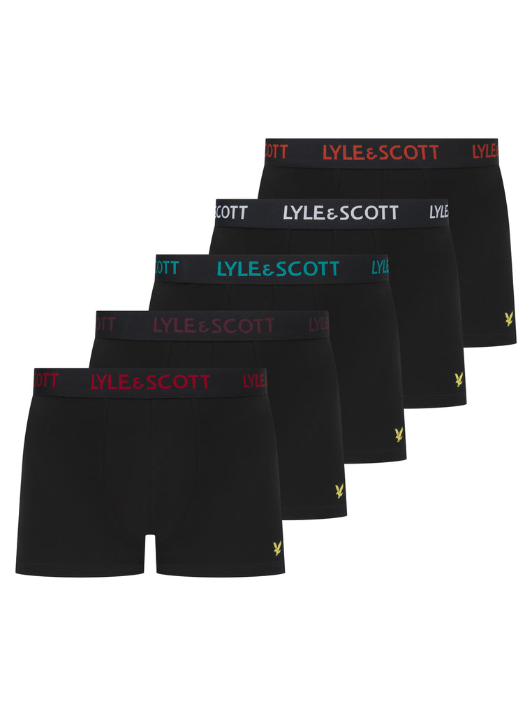 Lyle & Scott 5 Pack Miller Men's Trunks - Black, Multi