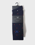 Crew Clothing 3 Pack Classic Bamboo Dotted Socks - Navy/Sky/ Red