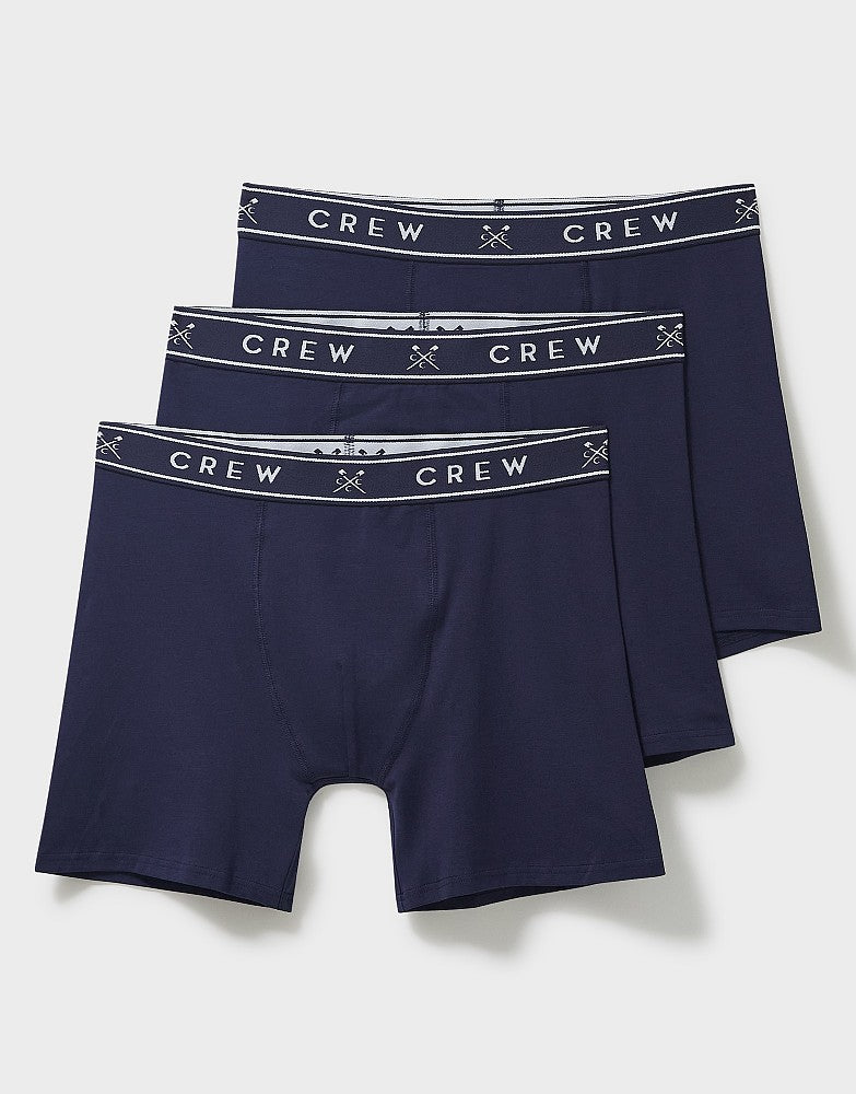 Crew Clothing Cotton 3 Pack Cotton Jersey Boxers - Navy