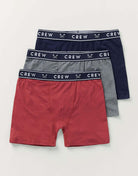 Crew Clothing Cotton 3 Pack Cotton Jersey Boxers - Navy/Red/Grey