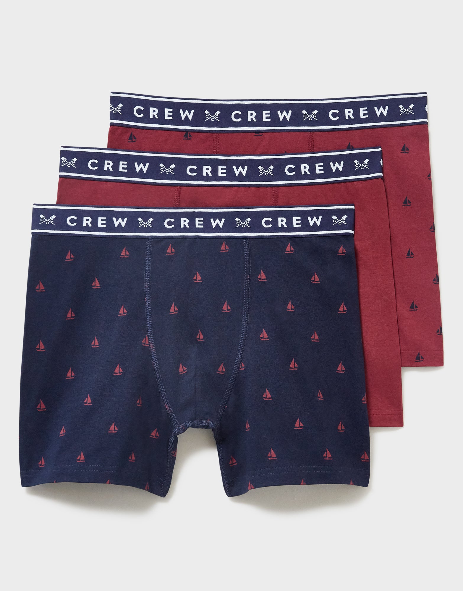 Crew Clothing 3 Pack Christmas Jersey Boxer - Sail Boat