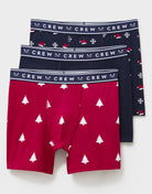 Crew Clothing 3 Pack Christmas Jersey Boxer - Festive Santa Hat, Gift Boxed