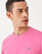 Crew Clothing Classic Crew Neck T-Shirt, 100% Cotton - Azalea Pink