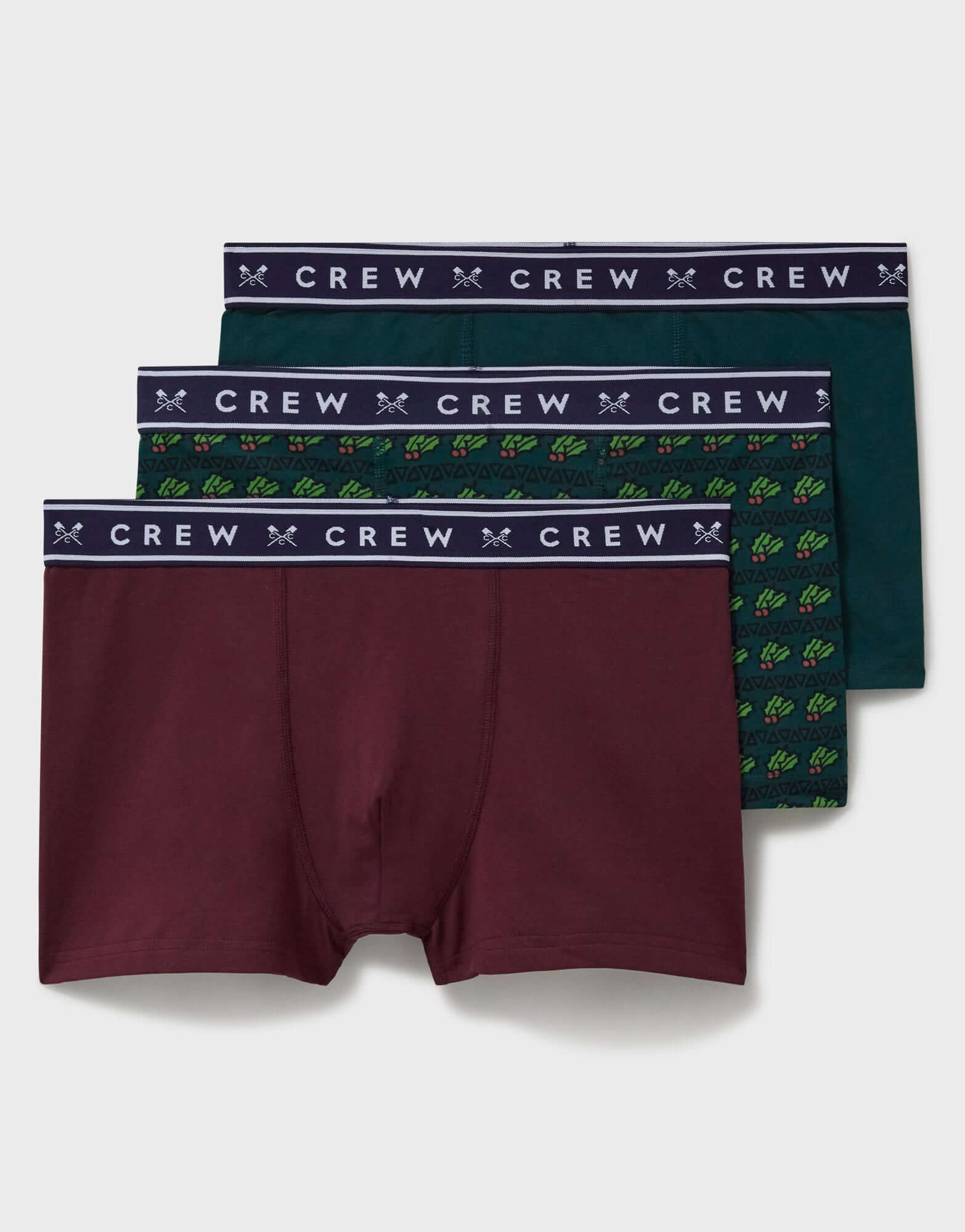 Crew Clothing Cotton 3 Pack Cotton Jersey Trunks - Holy Gift Set