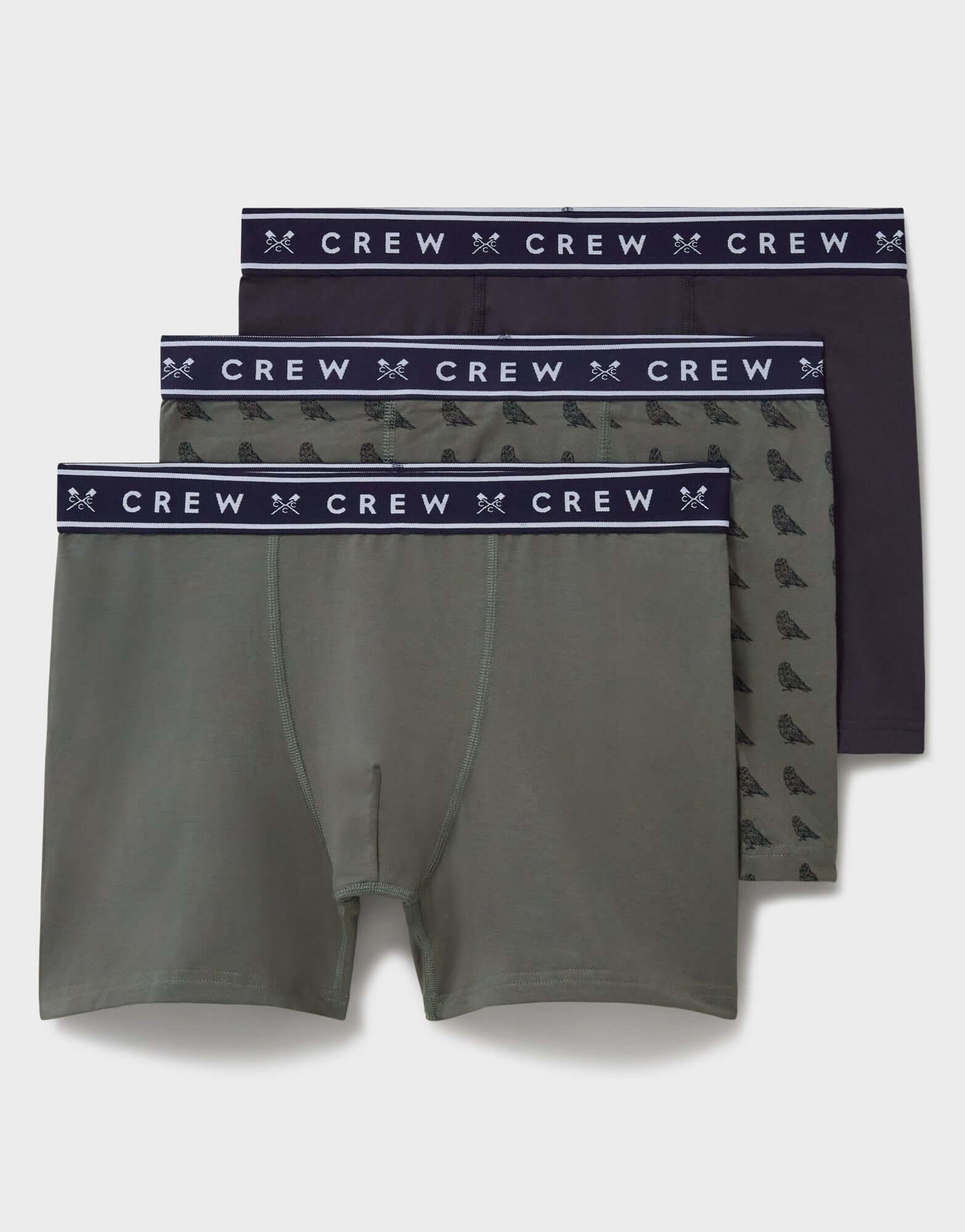 Crew Clothing 3 Pack Jersey Boxer - Owl Gift Box