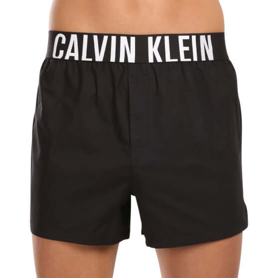 Calvin Klein 2 Pack Slim Fit Woven Boxers, Intense Power Black