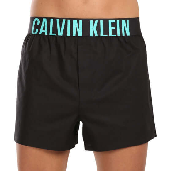 Calvin Klein 2 Pack Slim Fit Woven Boxers, Intense Power Black