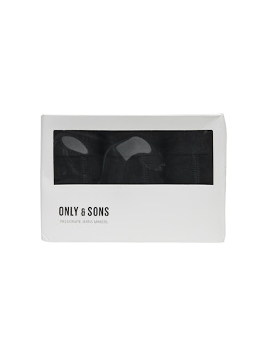 Only & Sons Onsfitz 3 Pack Solid Cotton Stretch Boxer - Black