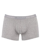 Tommy Hilfiger 3- Pack Essential Logo Waistband Trunks - White/Heather Grey/Black