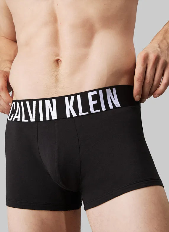 Calvin Klein Underwear 3 Pack Intense Power Cotton Trunks - Black - Coloured Logo