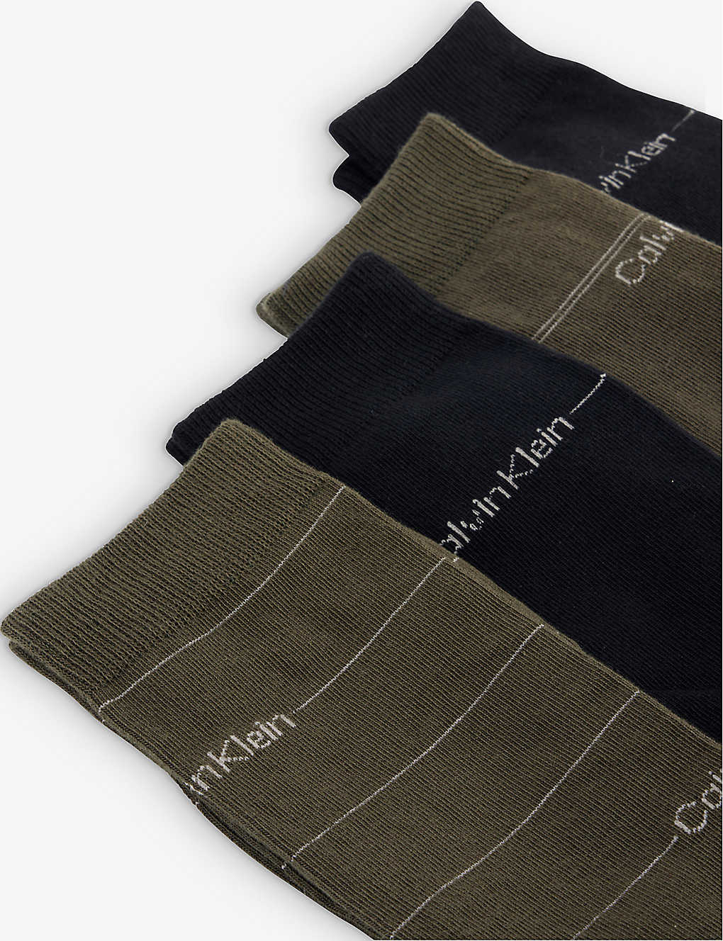 Calvin Klein 4 Pack Crew Socks Gift Set - Dark Olive Combo