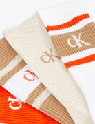 Calvin Klein 4 Pack Logo-Print Ribbed Crew Socks Gift Set - Brown Combo