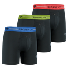 Crossfly Supersoft Modal 3 Pack Ikon Boxer Briefs - Black Multi