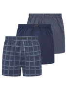 Lyle & Scott 3 Pack Men's Robinson Woven Boxers - Check / Peacoat / AOP