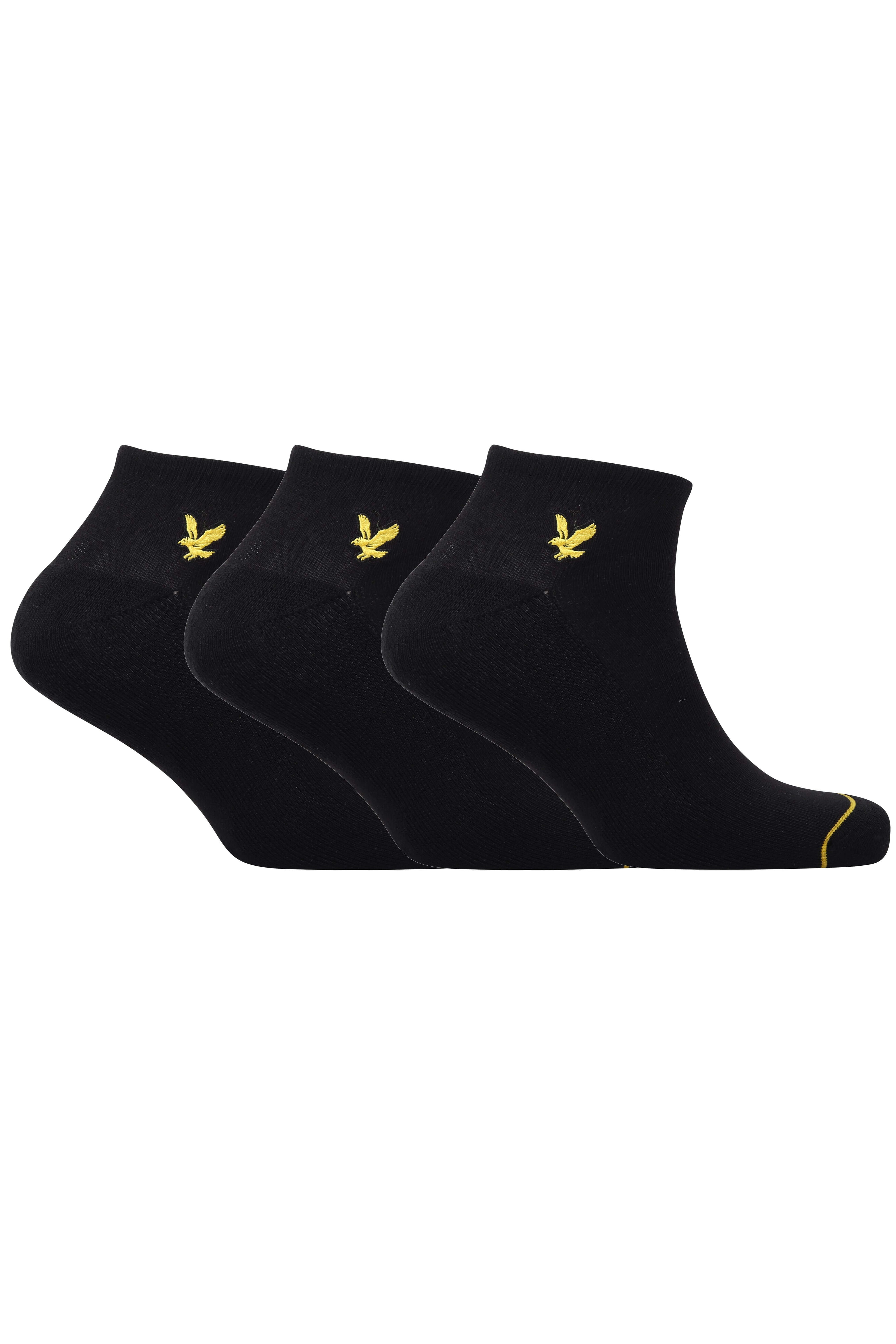 Lyle & Scott 3 Pack Ross Ankle Socks - Black