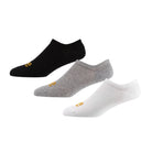 Lee Unisex 3 Pack Ash Invisible Socks - White/Black/Grey