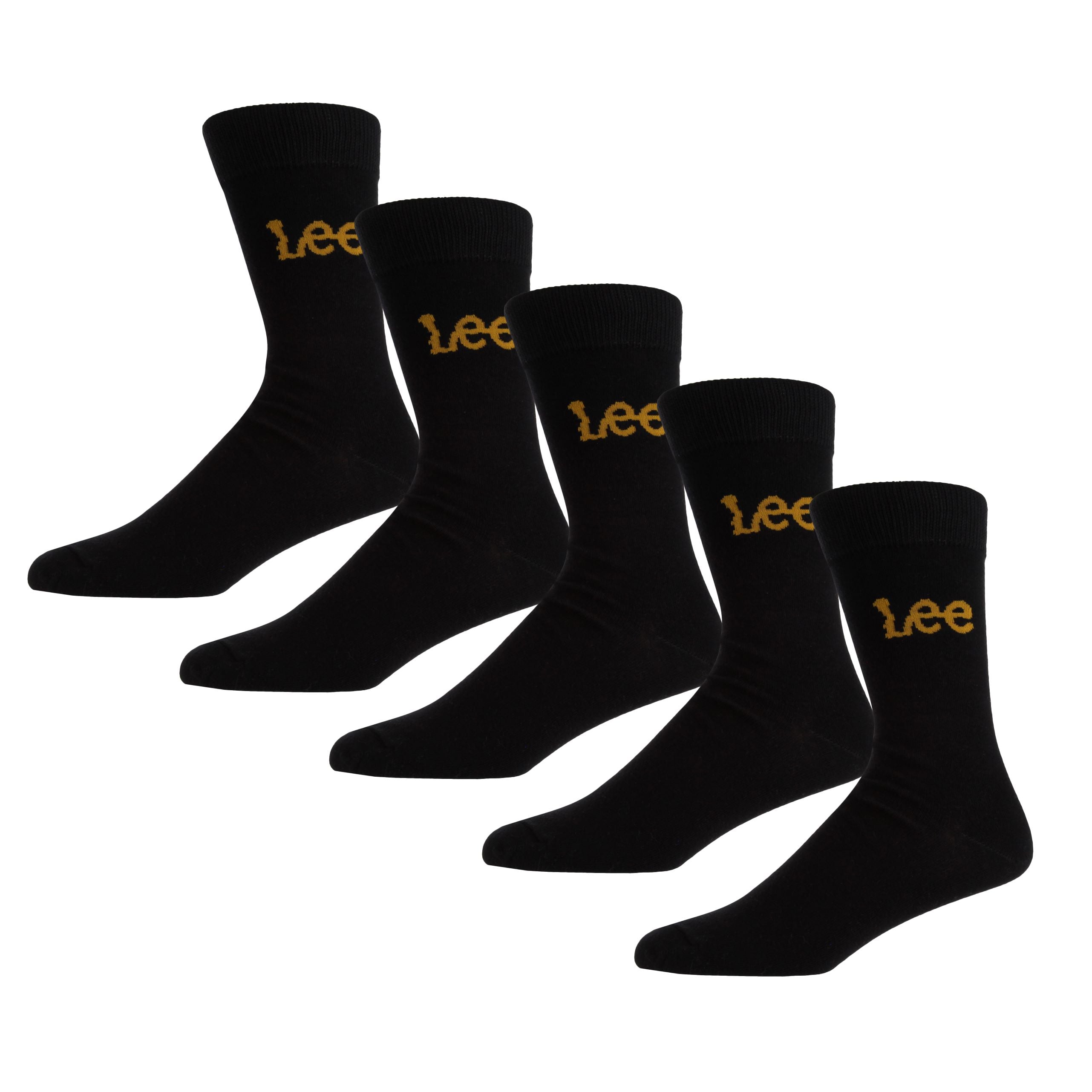 Lee 5 Pack Crew Socks - Black