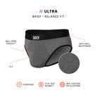 Saxx Underwear Ultra Super Soft 1 Pack Briefs - Salt & Pepper