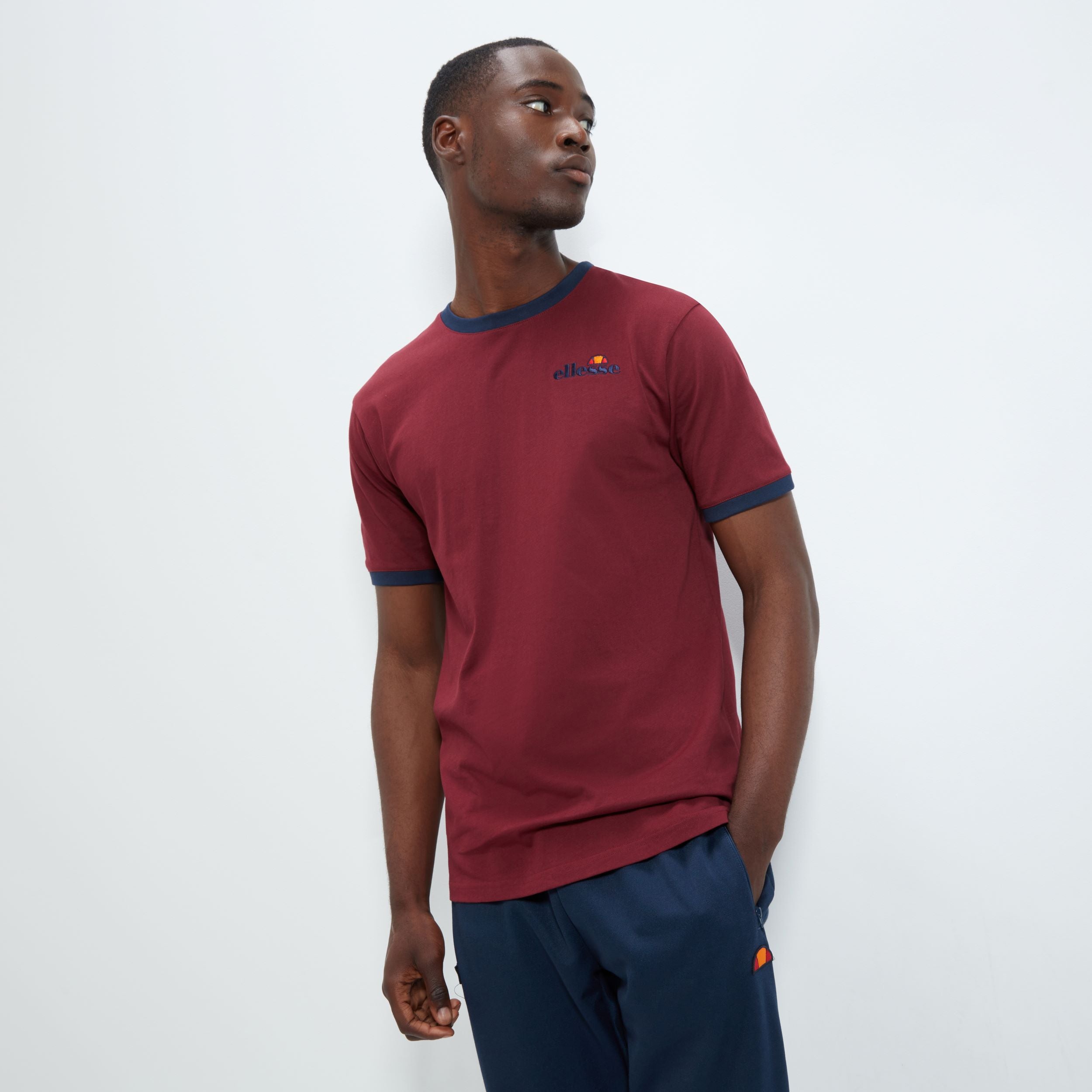 Ellesse Men's Meduno Tee - Burgundy T-Shirt