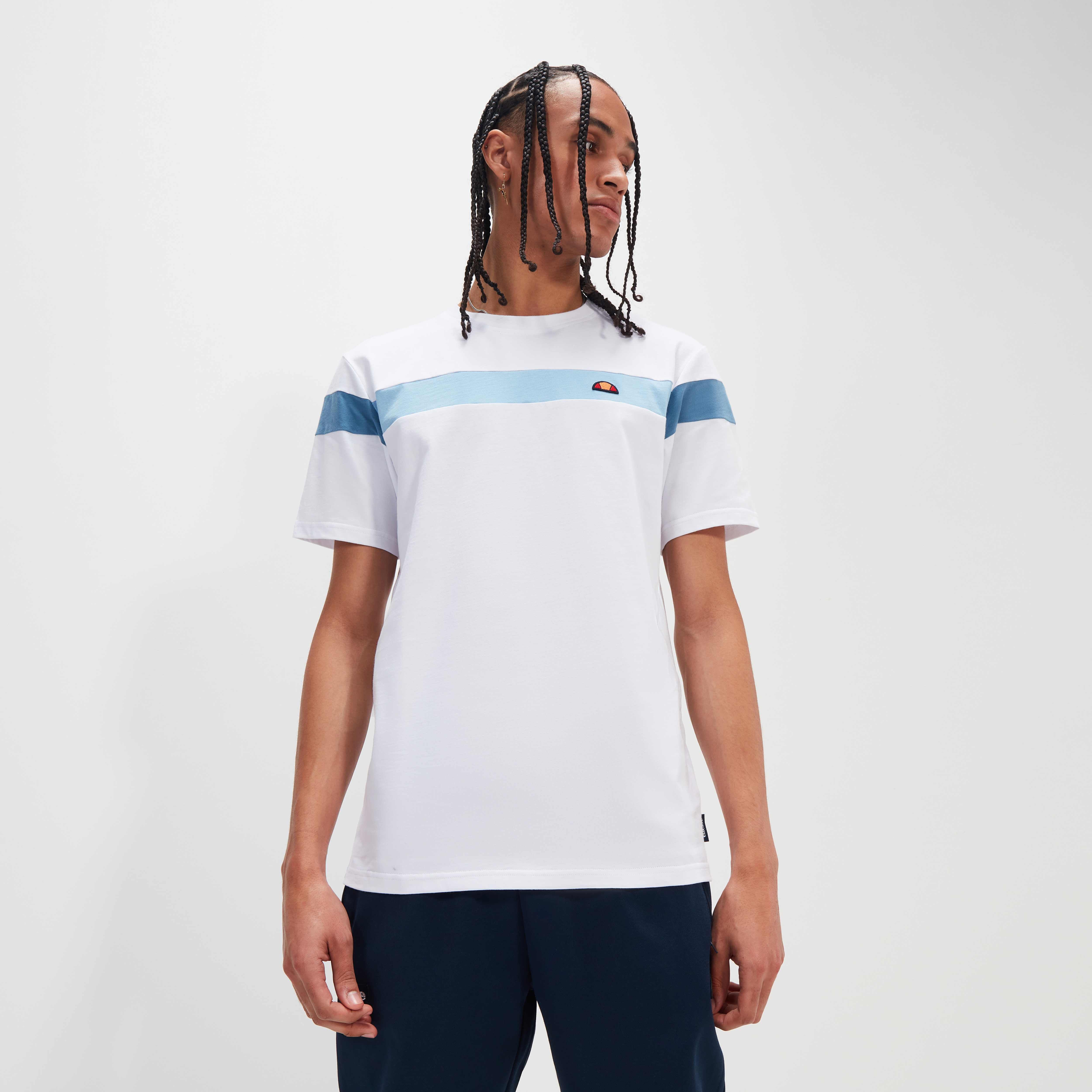 Ellesse Men's Caserio Cotton T-Shirt - White/Light Blue