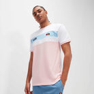 Ellesse Men's Blockadi Tee - White/Light Pink/Light Blue T-Shirt