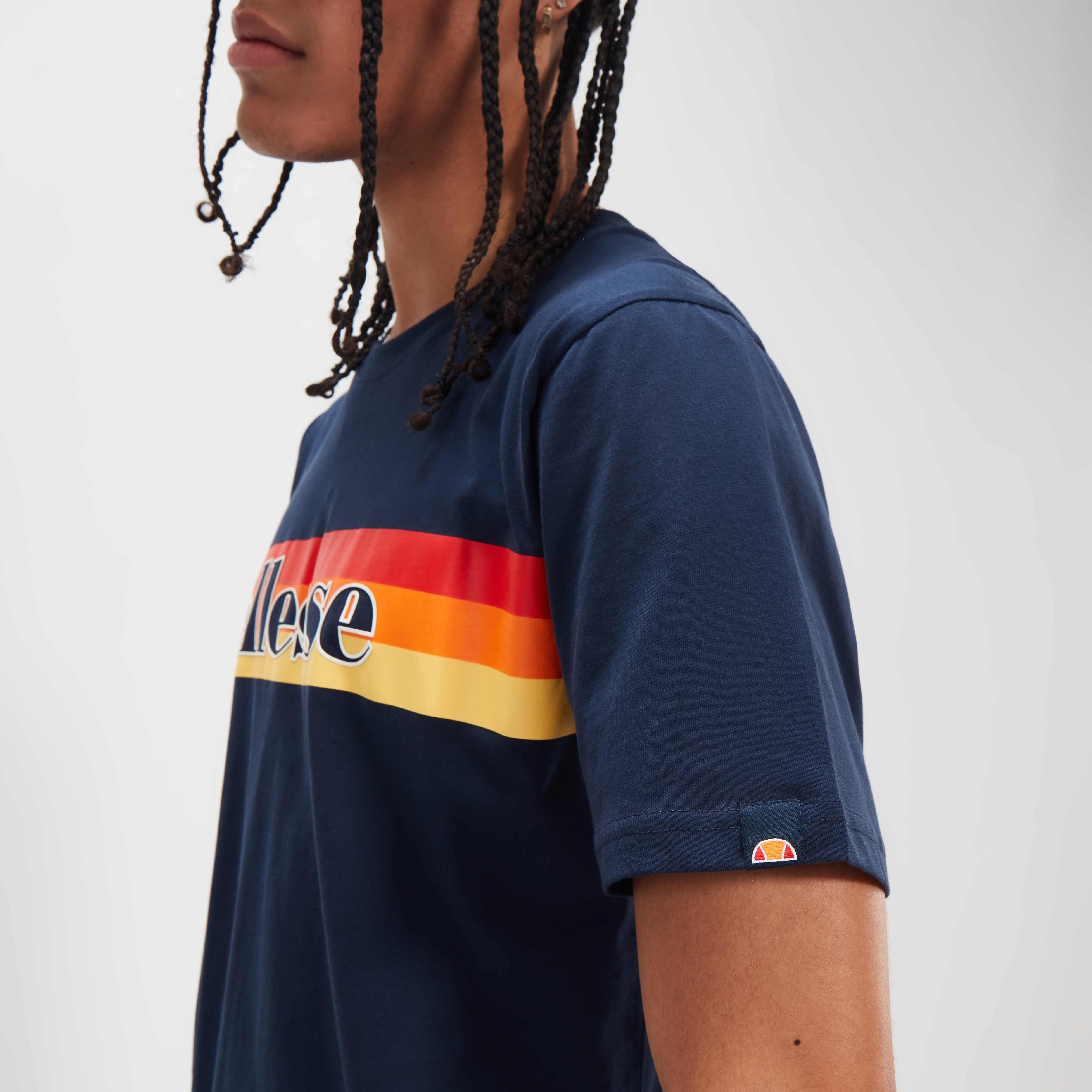 Ellesse Driletto 90s Stripe Tee - Navy T-Shirt