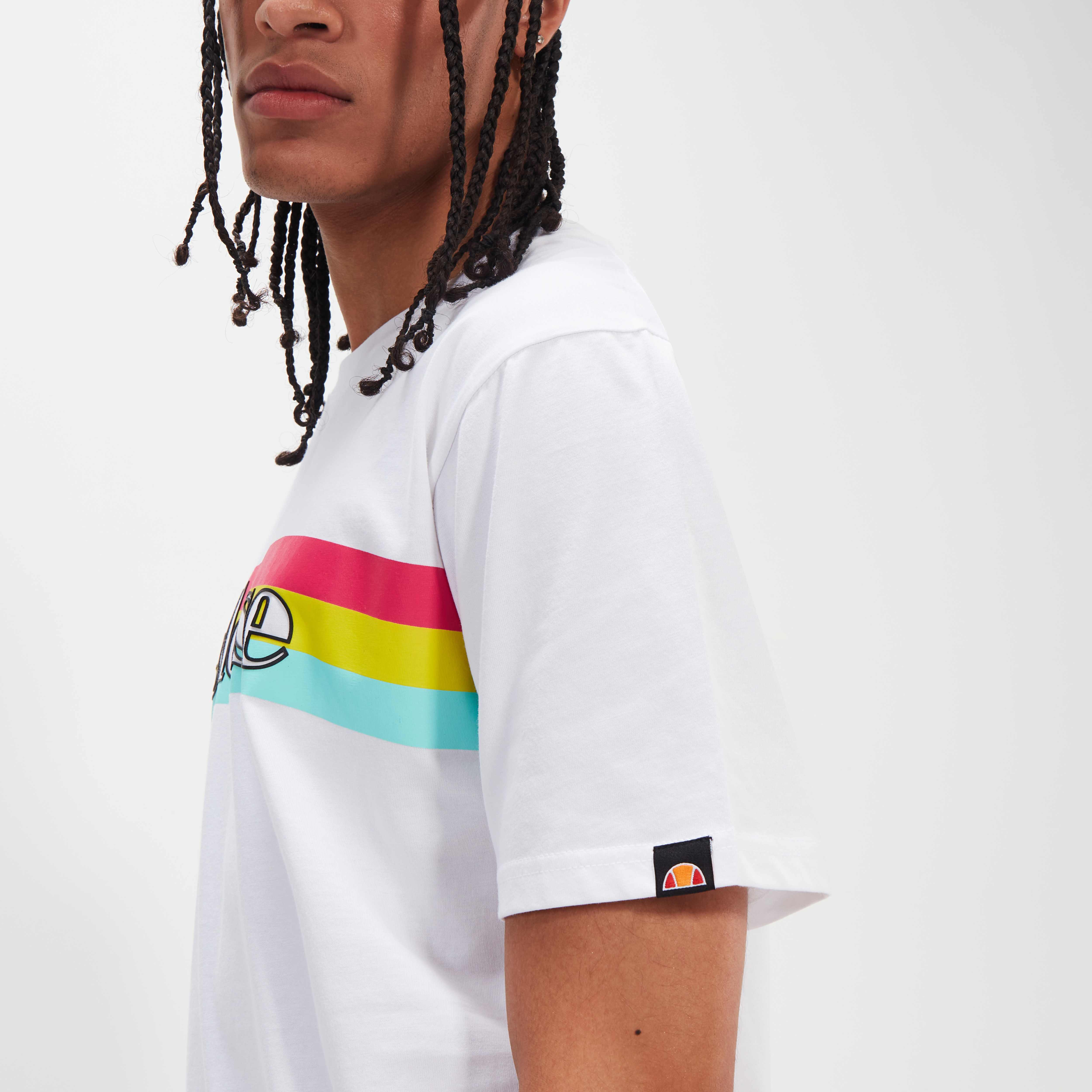 Ellesse Driletto 90s Stripe Tee - White T-Shirt