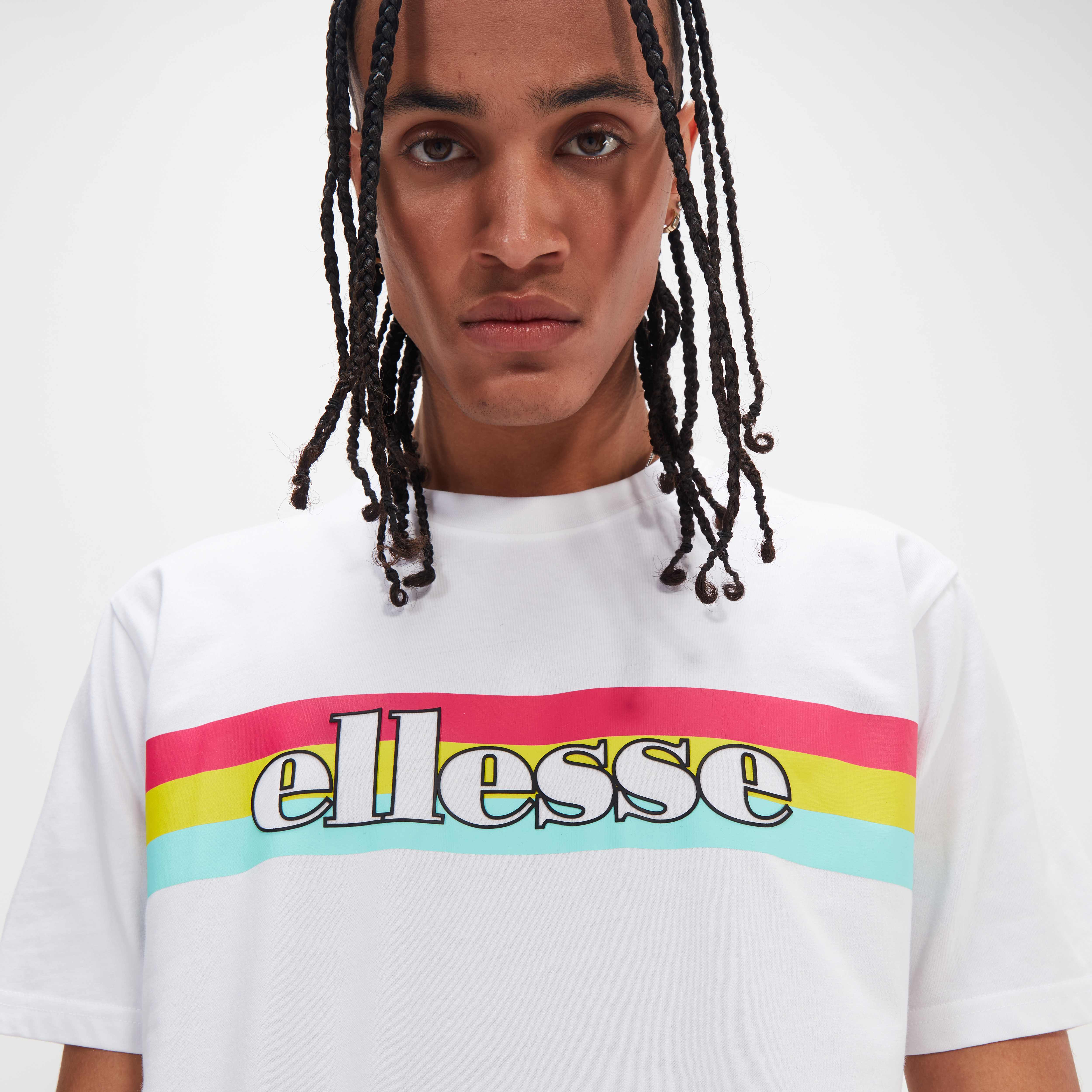 Ellesse Driletto 90s Stripe Tee - White T-Shirt