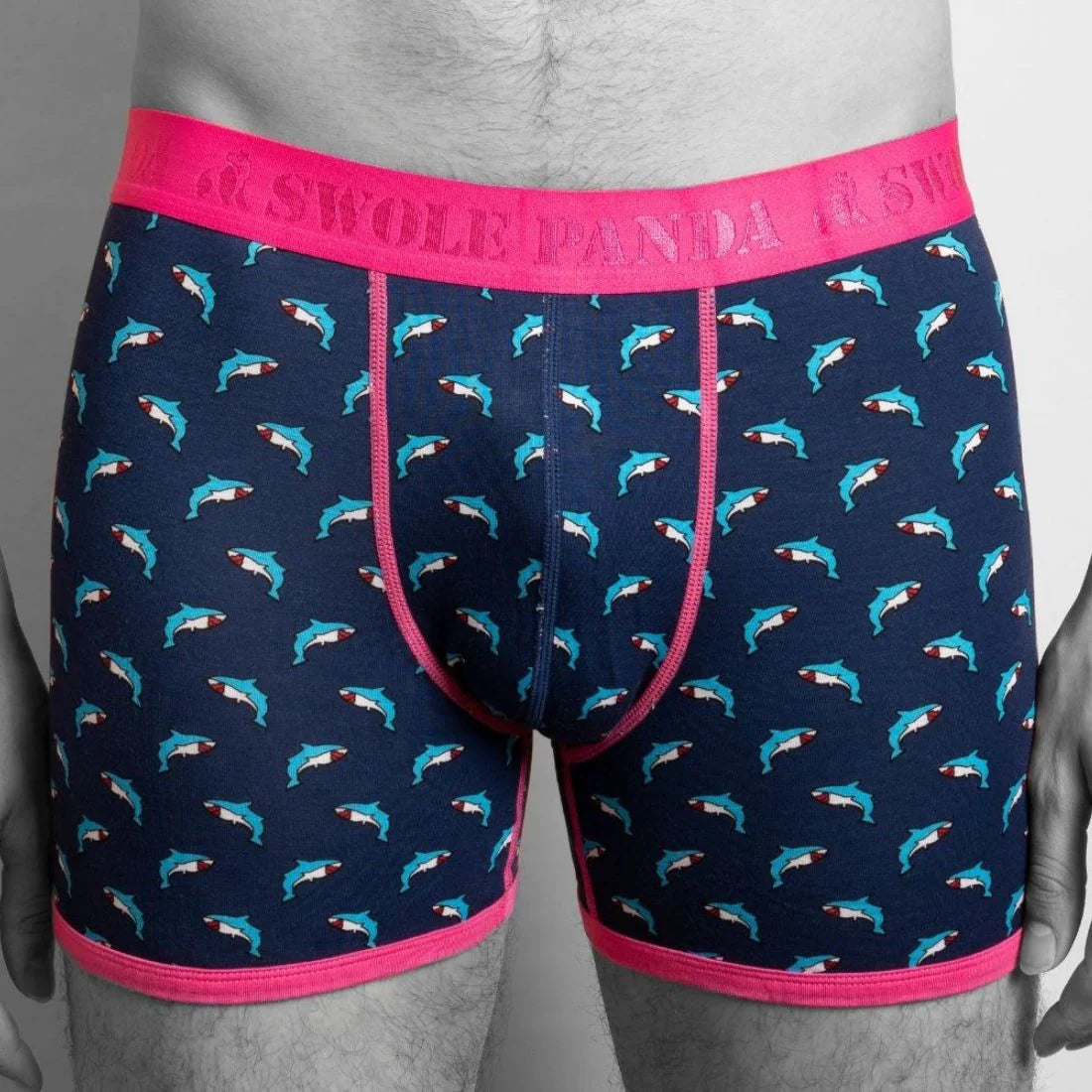 Swole Panda Bamboo Boxers 2 Pack Trunks - Penguin / Shark