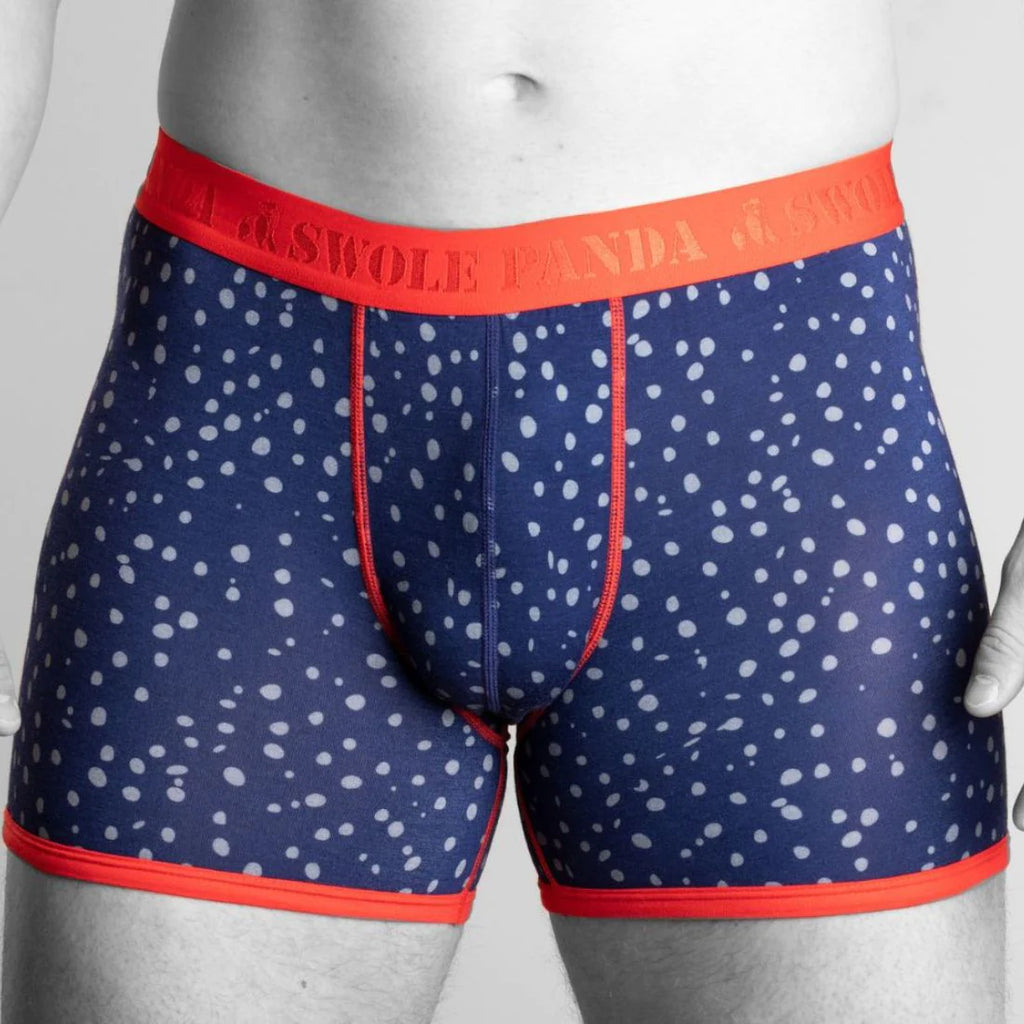 Swole Panda Bamboo Boxers 2 Pack Trunks - Grey Spots / Red & Blue