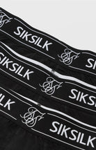 Siksilk Black 3 Pack Logo Cotton Stretch Boxer - Black