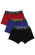 Siksilk 3 Pack Logo Cotton Stretch Boxer - Black, Navy, Burgundy