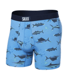 Saxx Ultra Super Soft Comfort Blend Boxer Briefs - Fish ON - Sail Blue