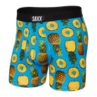 Saxx Ultra Super Soft 1 Pack Boxer Briefs - Polka Pineapple Blue