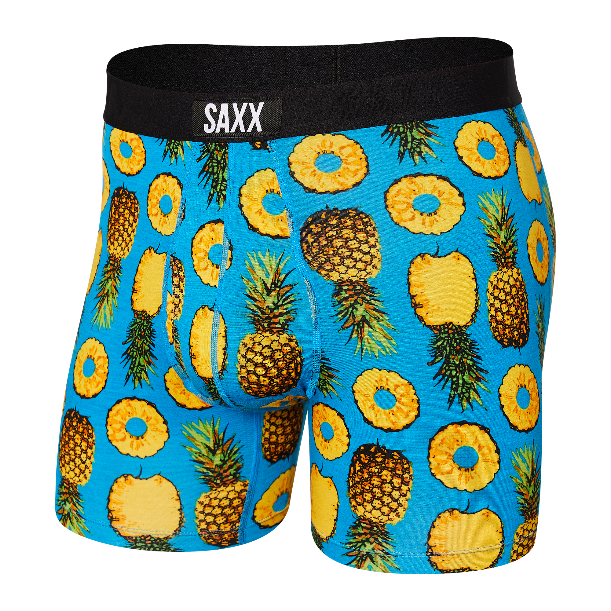 Saxx Ultra Super Soft 1 Pack Boxer Briefs - Polka Pineapple Blue