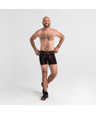 Saxx Kinetic Light Compression Mesh Boxer Briefs - Black/Vermillion