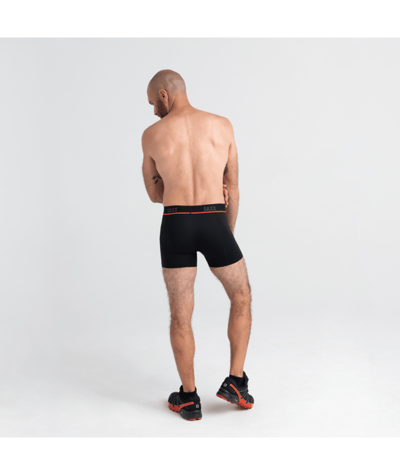 Saxx Kinetic Light Compression Mesh Boxer Briefs - Black/Vermillion