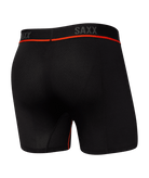 Saxx Kinetic Light Compression Mesh Boxer Briefs - Black/Vermillion