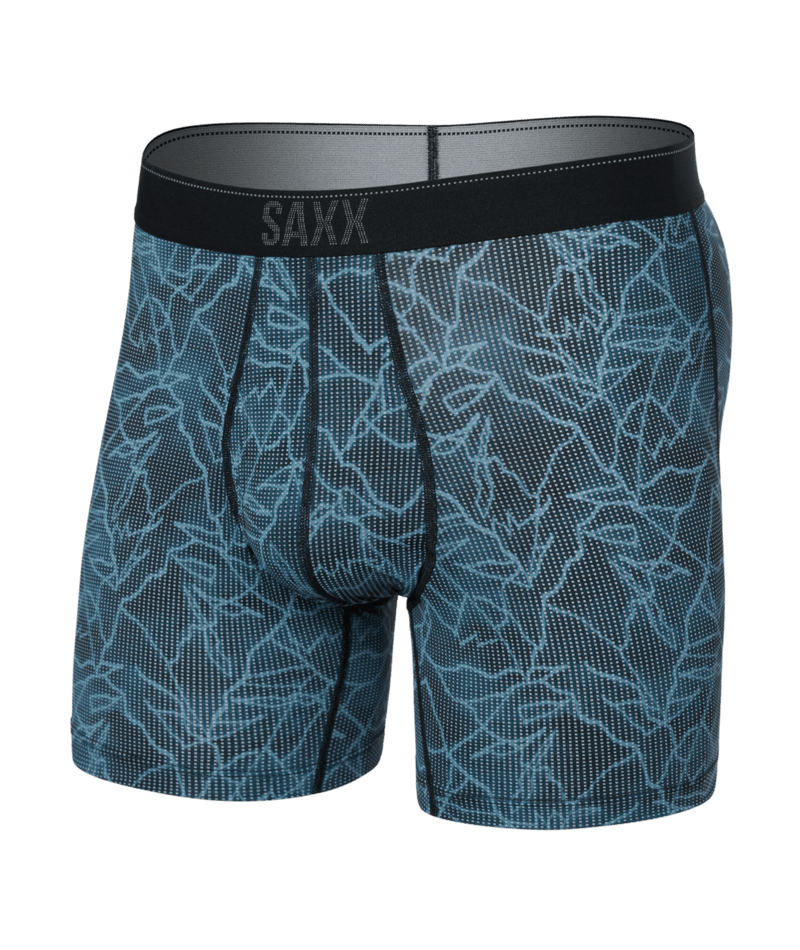 Saxx Underwear Quest Quick Dry Mesh Boxer Brief Fly - Sketchy Mountain Black