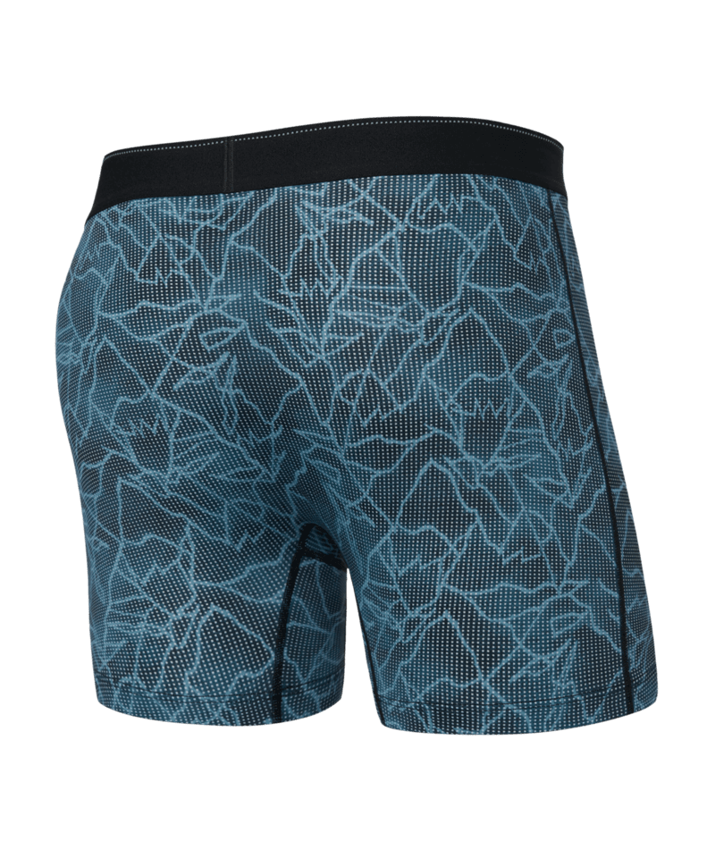 Saxx Underwear Quest Quick Dry Mesh Boxer Brief Fly - Sketchy Mountain Black