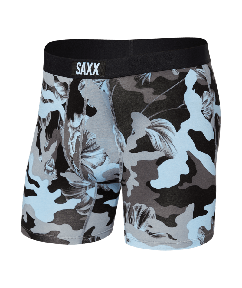 Saxx Vibe Supersoft 1 Pack Boxer Briefs - Blue Camo Flora