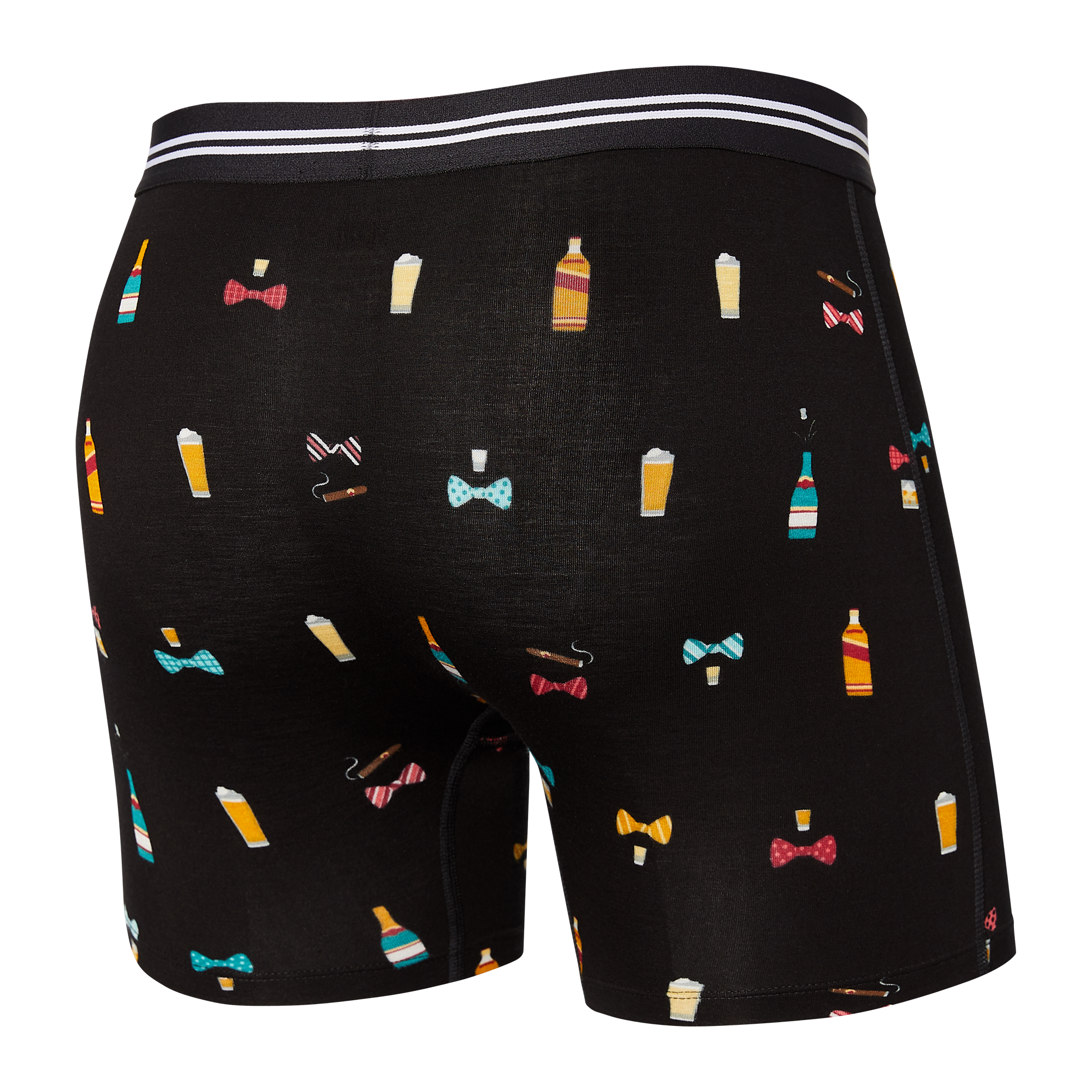 Saxx Vibe Supersoft 1 Pack Boxer Briefs - Black Bowties N Booze