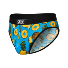 Saxx Ultra Super Soft 1 Pack Briefs - Polka Pineapple Blue