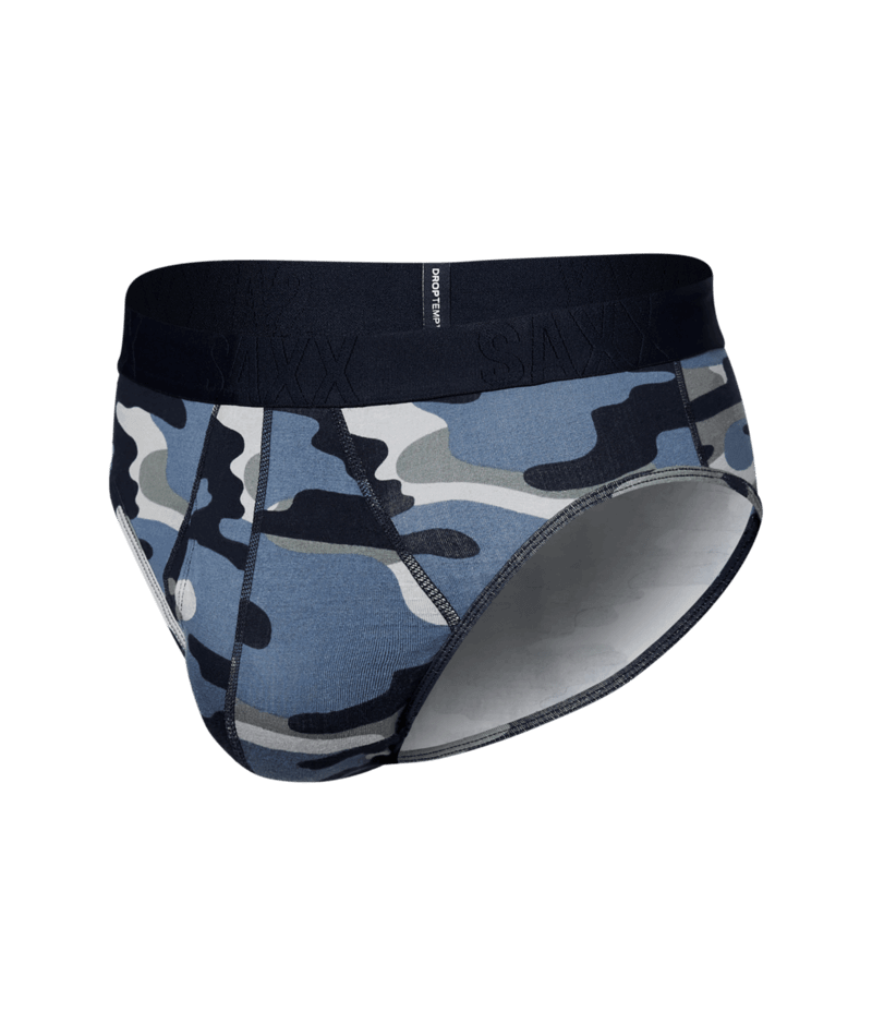 Saxx Underwear DROPTEMP™ Cooling Cotton 1 Pack Briefs - Tidal Camo Blue