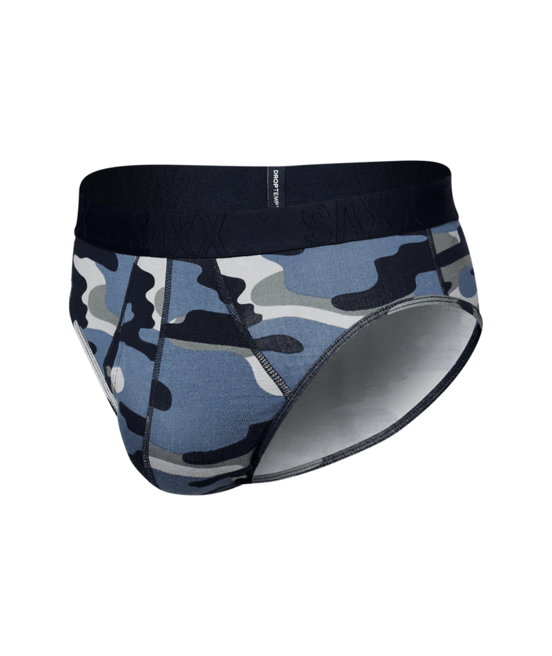 Saxx Underwear DROPTEMP™ Cooling Cotton 1 Pack Briefs - Tidal Camo Blue